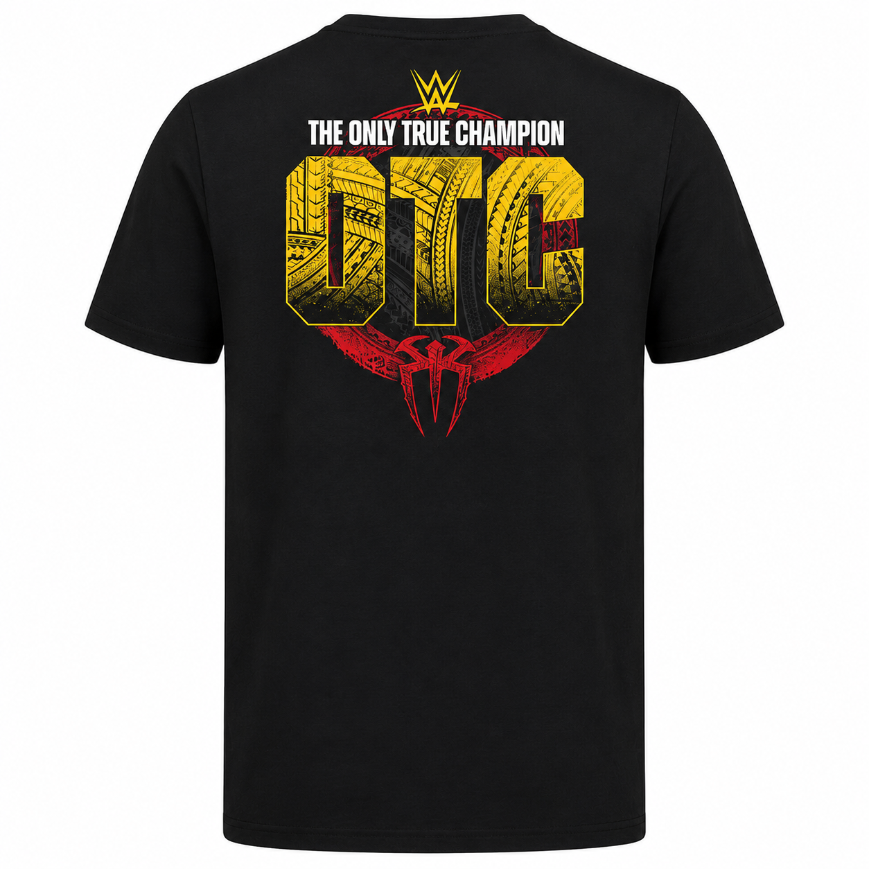 Men's Black Roman Reigns Aura Cartoon Front & Back T-Shirt - Image 3